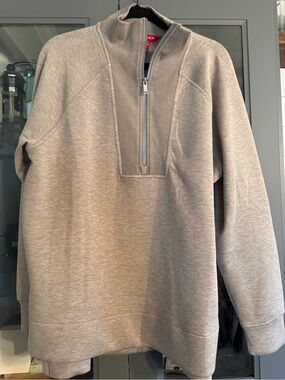 SPANX AirEssentials Half Zip Sweatshirt Birch Heather